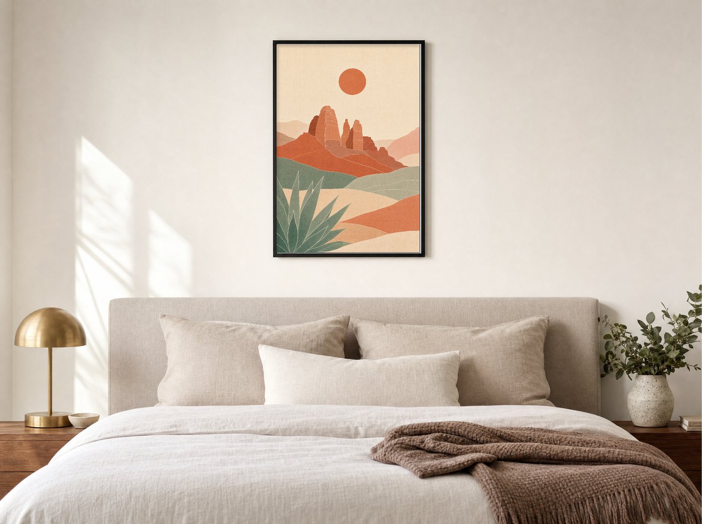 Buttes & Sun shown at scale — a quiet bedroom
