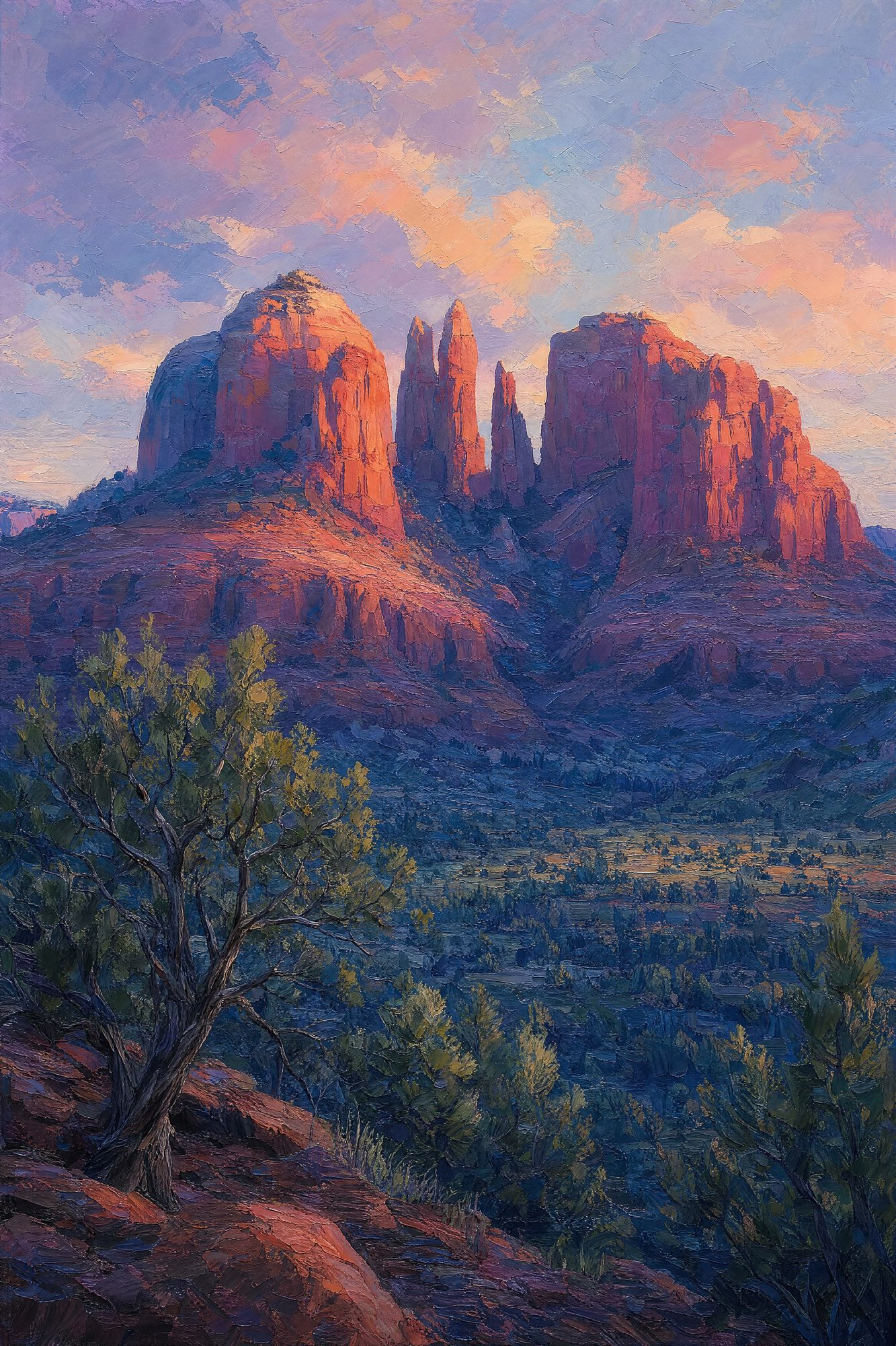 Cathedral Rock, Last Light — Canyon Light print of Cathedral Rock, Sedona Arizona at last light